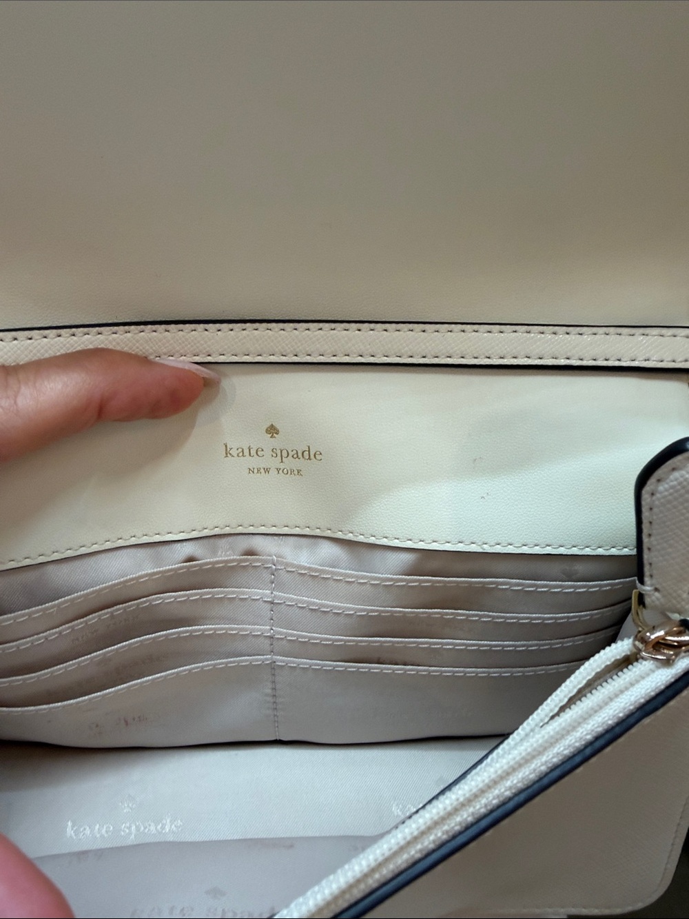 kate spade Ivory Leather Crossbody with Gold Chain - Picture 5 of 12